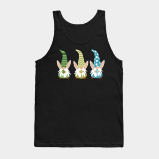 Cute Three easter gnomes with bunny ears holding eggs Tank Top